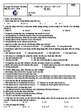 Bộ đề kiểm tra học kỳ I môn Vật lý Lớp 8 - Năm học 2017-2018 - Trường THCS Đoàn Thị Điểm